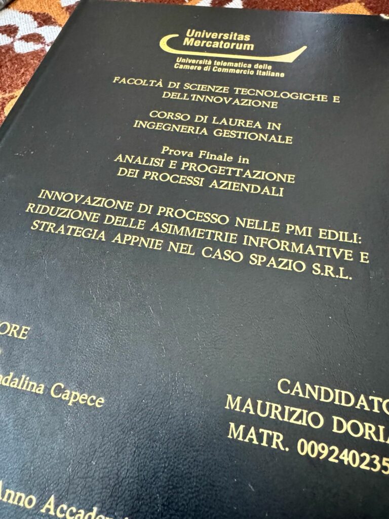 Copertina della tesi di laurea in Ingegneria Gestionale di Maurizio Doria sulla Governance Algoritmica e l'AI Act